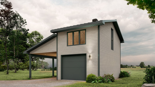 garage 私家版 PM-0337 | Garage plan with carport | Plan Maison Québec