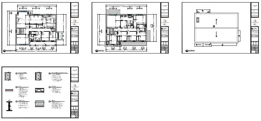 détails architecturaux maison classique sections construction résidence