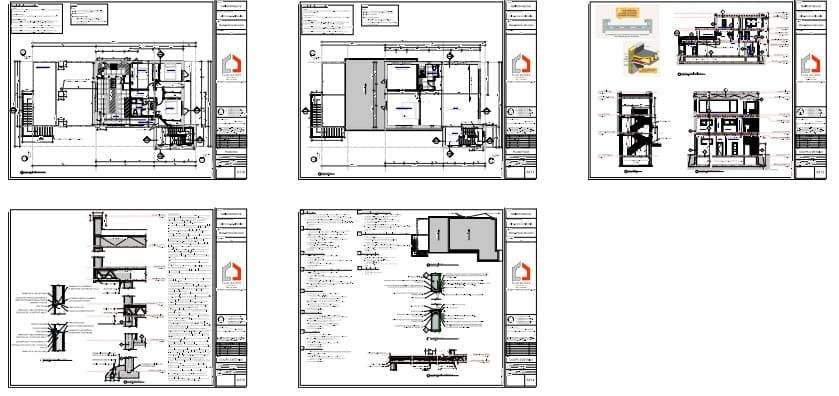 Détails architecturaux d'une maison moderne à étage avec toit plat et garage triple.