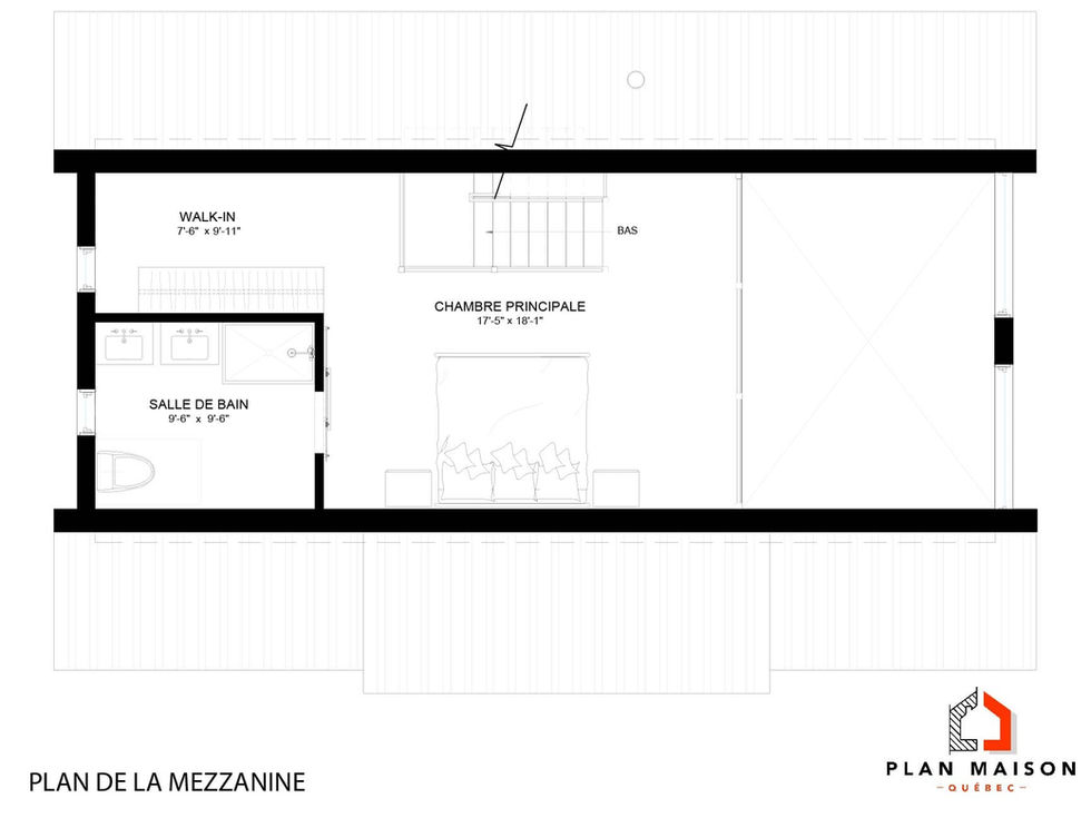 mezzanine maison triangulaire chambre ouverte design moderne