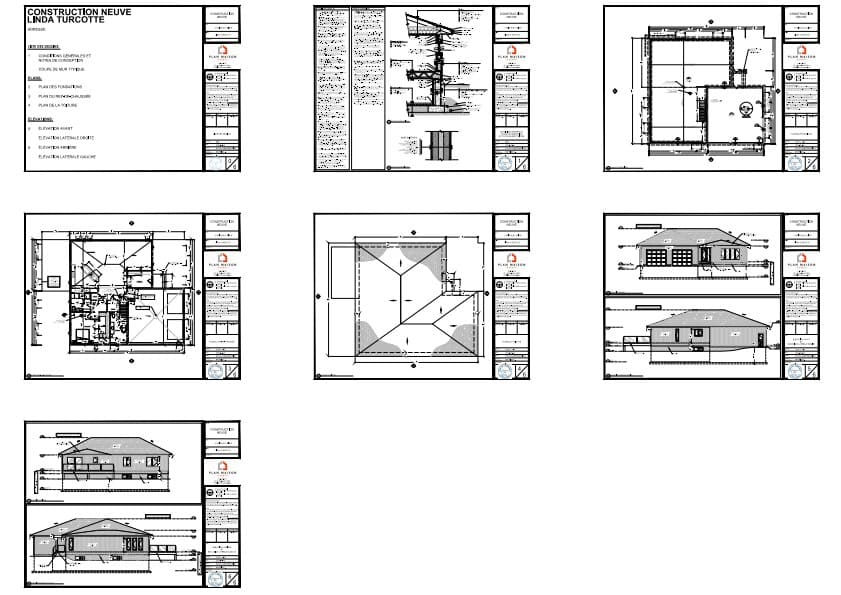 Plans techniques complets d’une maison de plain-pied moderne