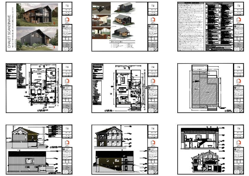 plans techniques architecture résidentielle contemporaine détails construction