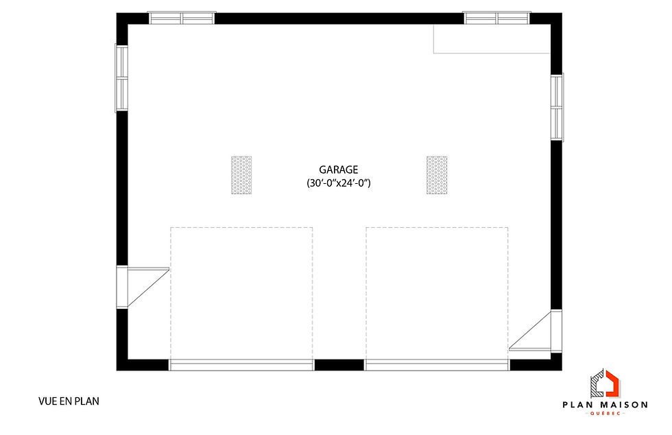 Miniature : Plan de garage double - Plan du rez-de-chaussée