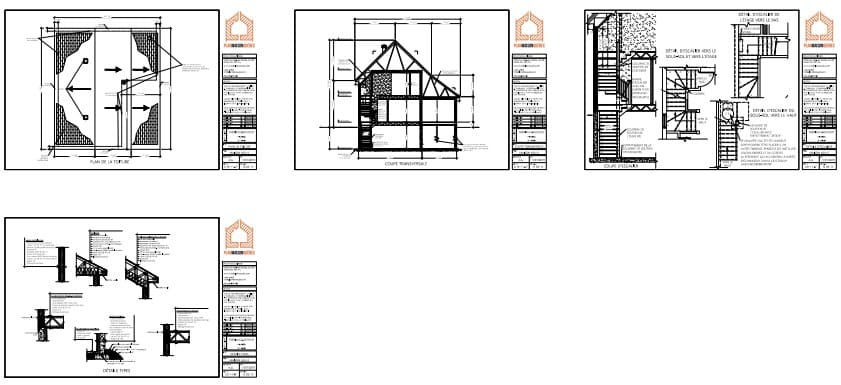 Coupes techniques d’une maison farmhouse contemporaine