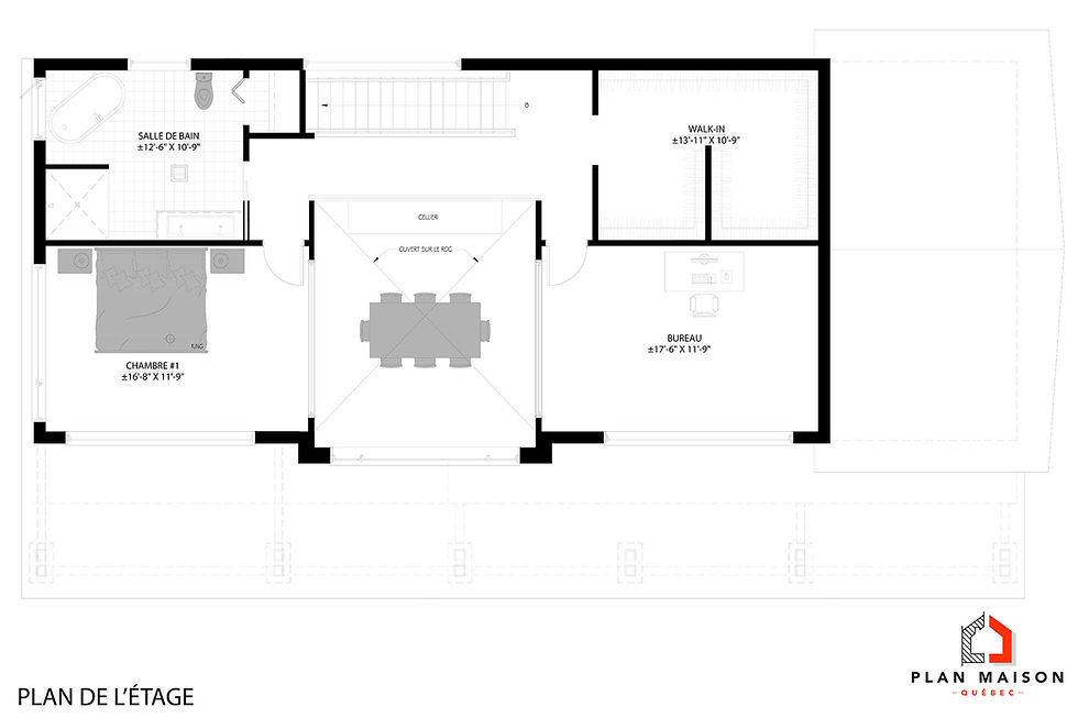Miniature : Plan de maison bi-génération haut de gamme - Plan de l'étage
