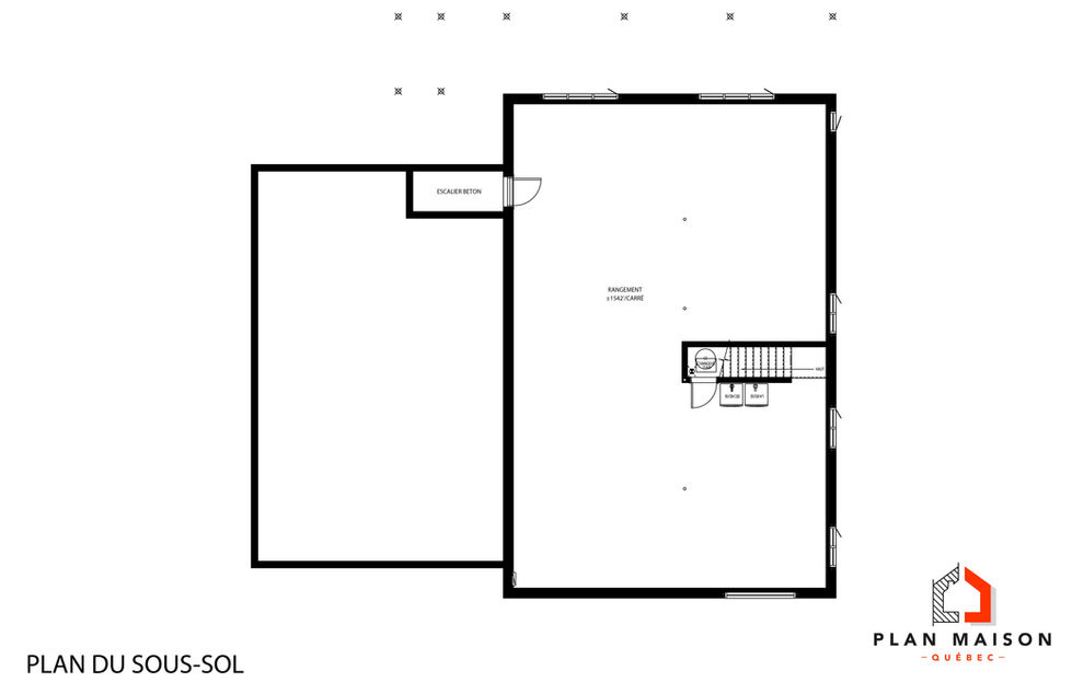 plan sous-sol habitation multifamiliale contemporaine avec rangement