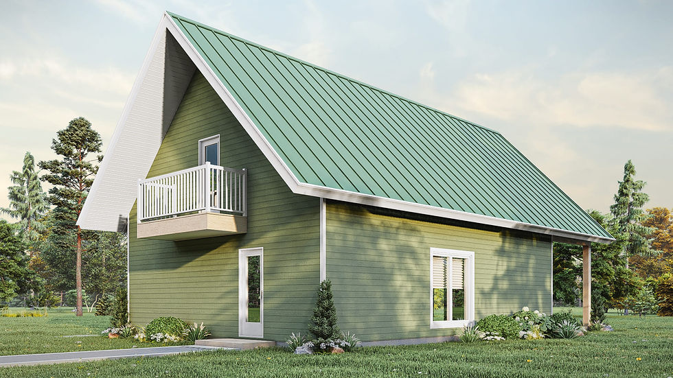 Plan de chalet économique - Extérieur arrière