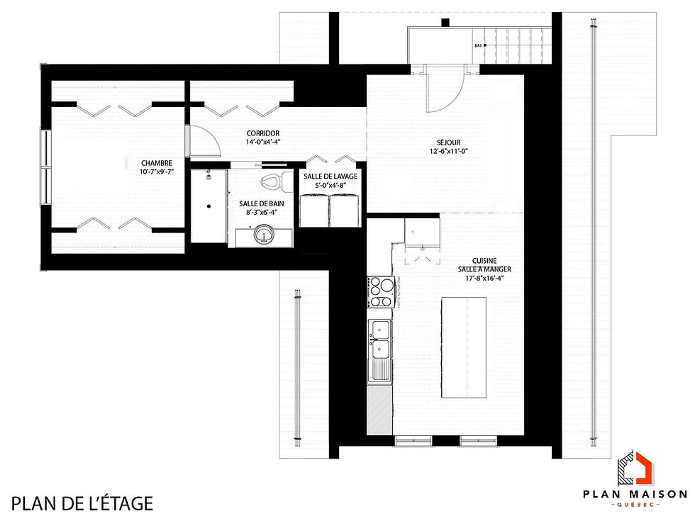 Miniature : Plan de garage double habitable - Plan de l'étage