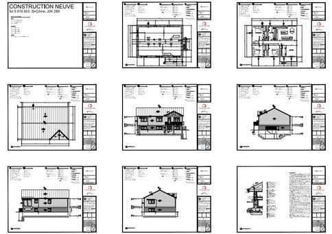plans techniques maison construction élévations coupes détails bâtiment