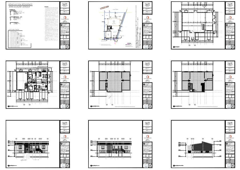 Plans architecturaux pour la modélisation 3D d'un logement autonome au sous-sol.