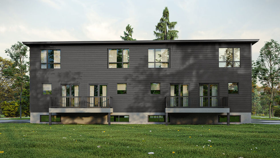 quadruplex en rangée moderne vue arrière