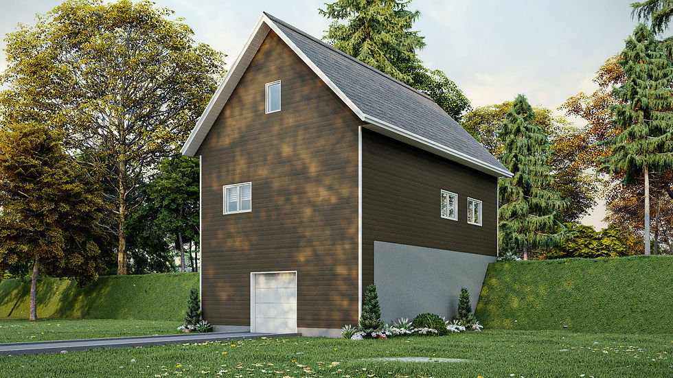 Plan de garage double avec rez-de-jardin - Extérieur arrière