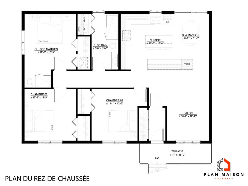 plan intérieur maison contemporaine circulation fluide espaces ouverts