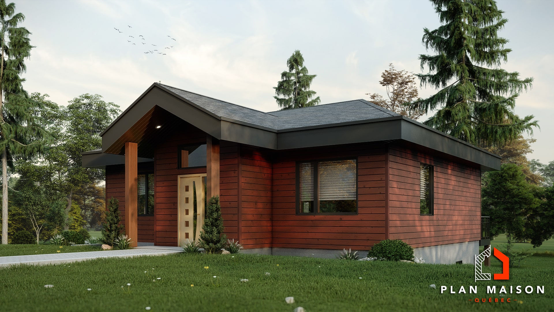 Plan de maison avec logement indépendant - Extérieur avant