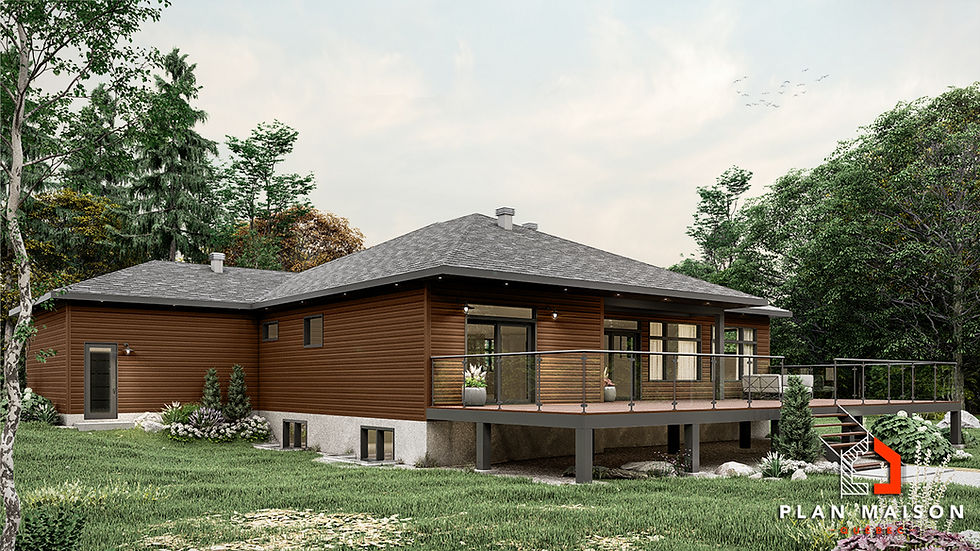 Miniature : Maison contemporaine avec garage double - Extérieur 3