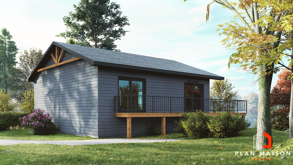 Miniature : Plan de maison rez-de-jardin - Extérieur arrière