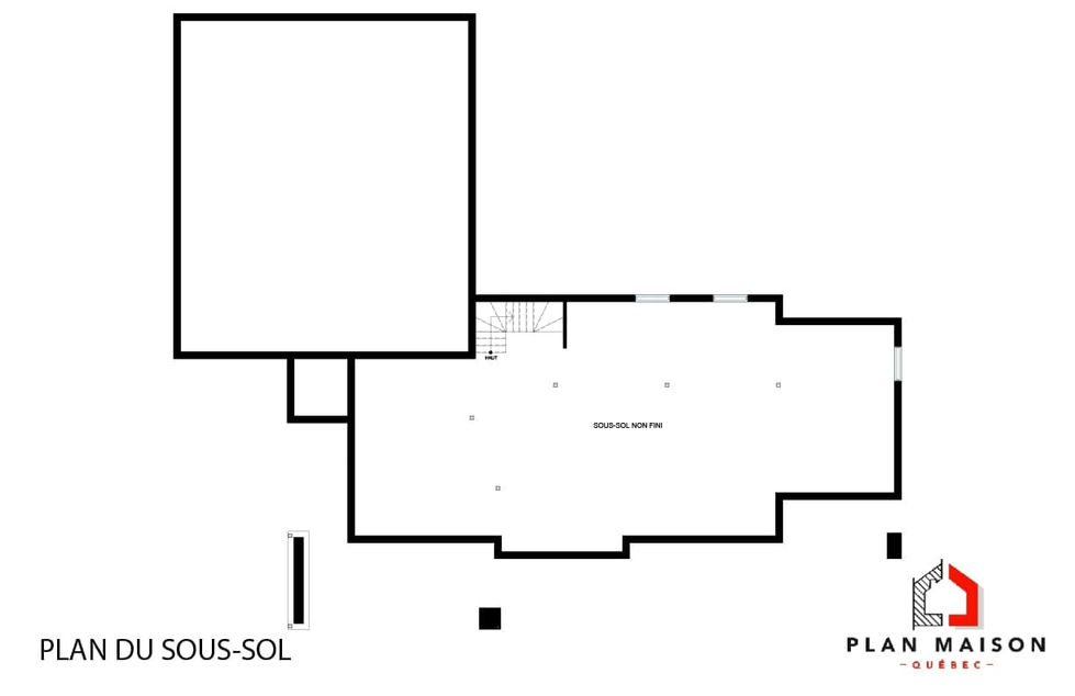 Sous-sol non aménagé d’une grande maison moderne contemporaine