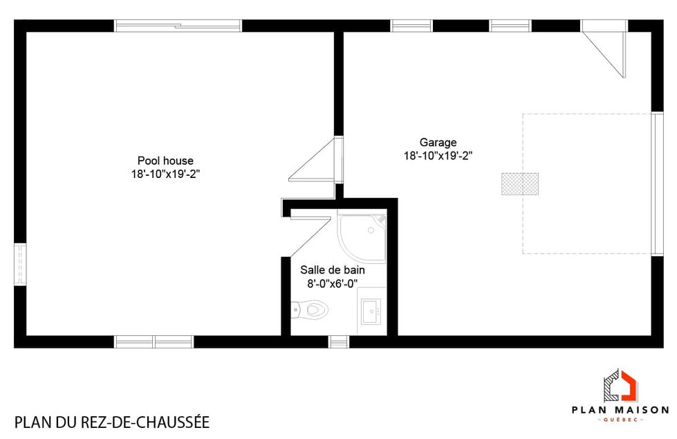 Plan de pavillon extérieur contemporain avec garage intégré
