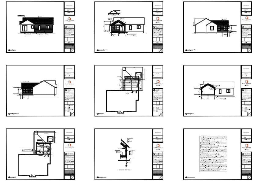 Façade d'une extension avant de maison pour verrière avec toiture à deux versants et grande fenestration.