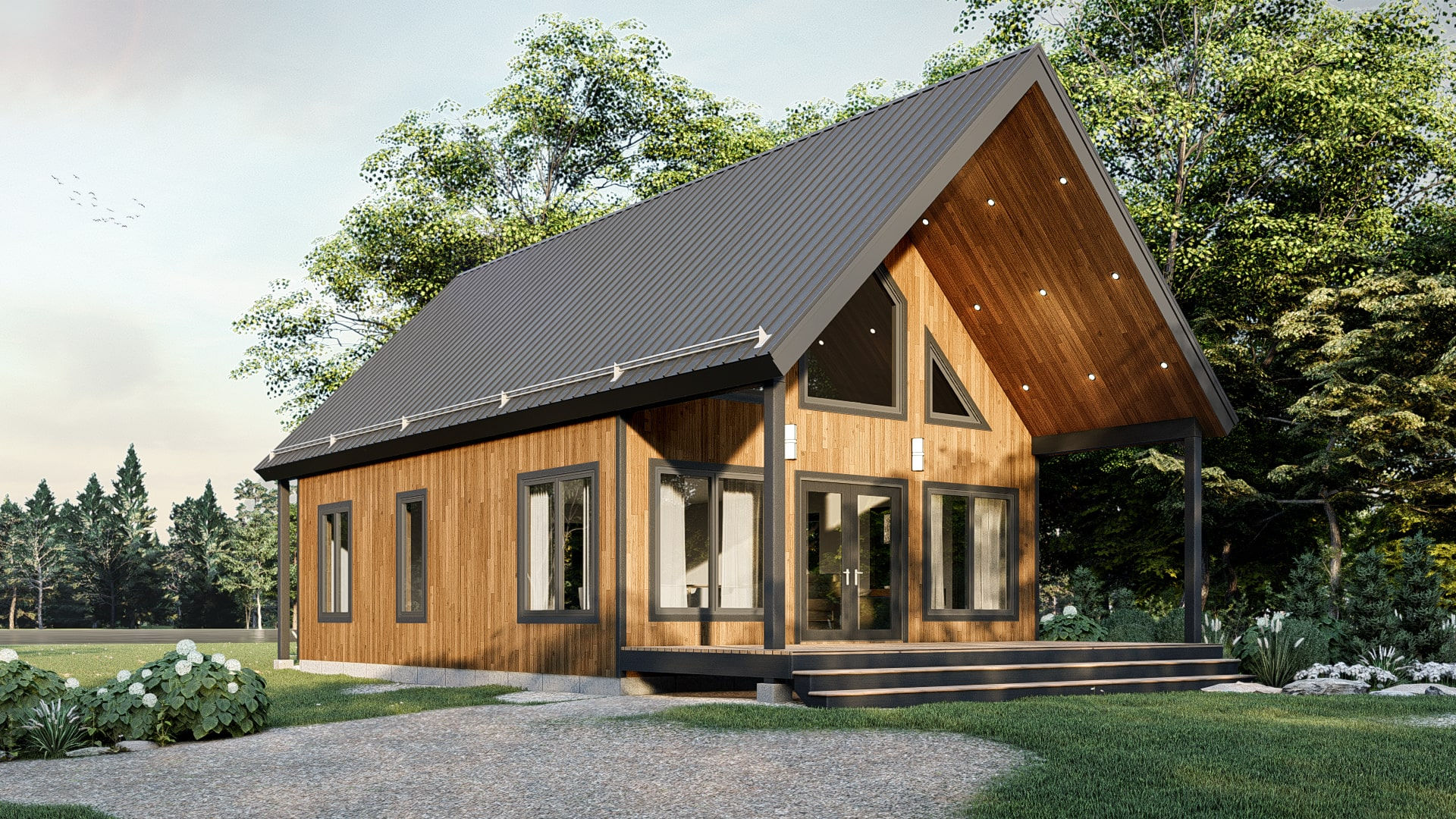 Plan de chalet de montagne - Extérieur avant