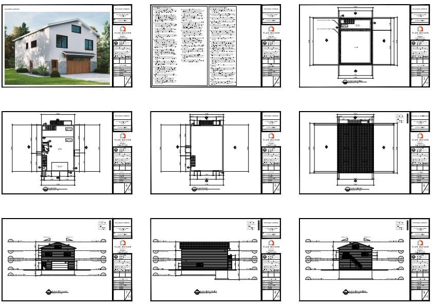 plans complets garage double avec logement étage