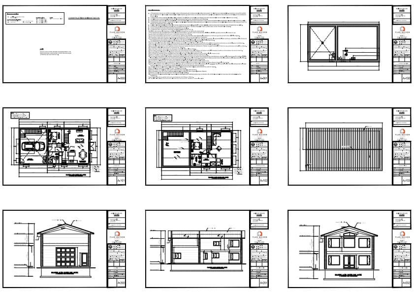 plans techniques maison étage garage intégré construction