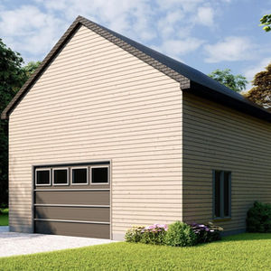 plan de garage détaché 22x22 avec mezzanine façade