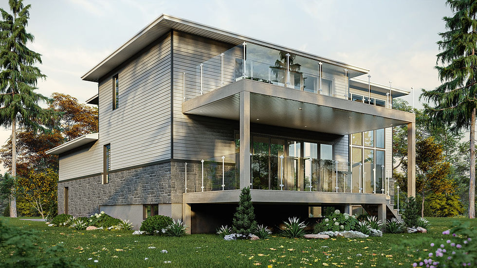 Plan de maison de luxe - Extérieur arrière