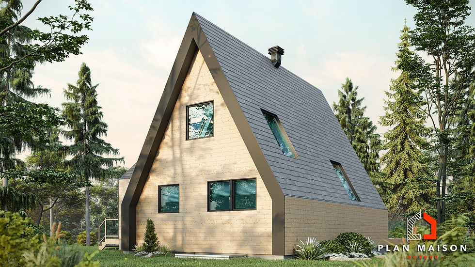 Thumbnail: Plans de chalet contemporain - Extérieur arrière