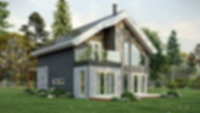 Modèle de maison à étage avec 4 chambres - Extérieur avant