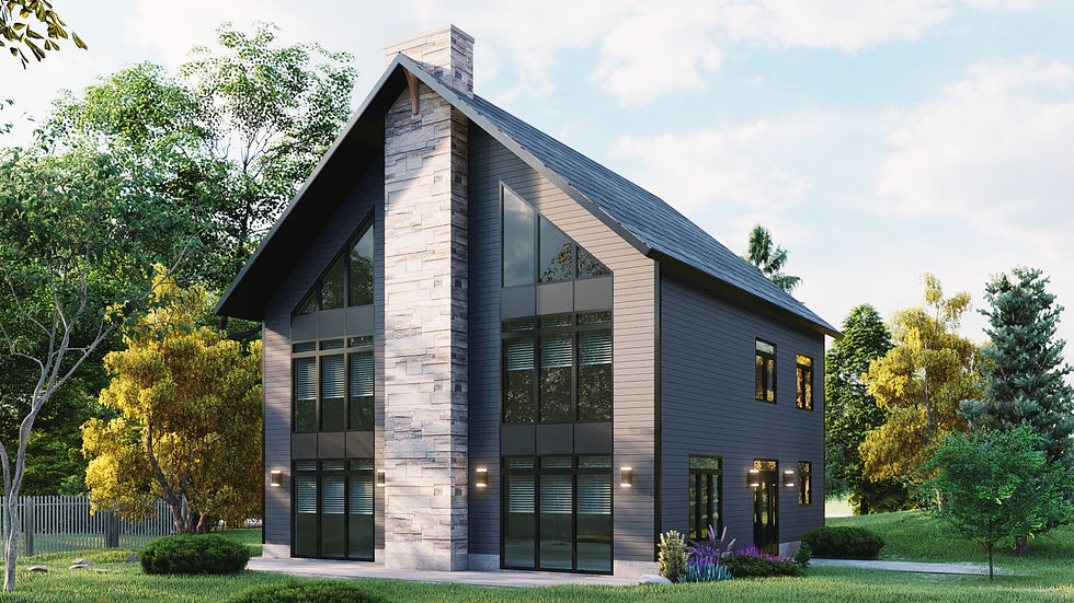 Thumbnail: Modèle de maison avec mezzanine - Extérieur avant 4
