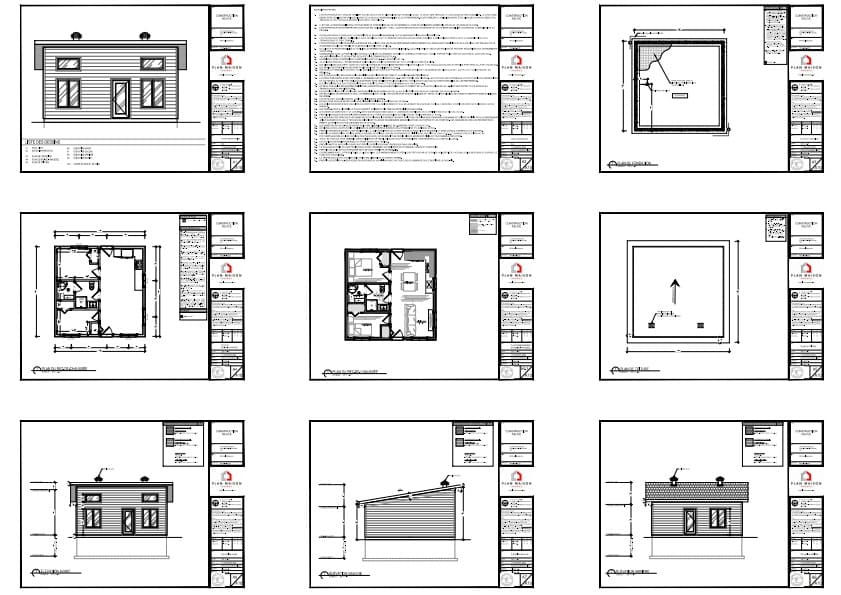 plans techniques petite maison contemporaine avec élévations et dimensions