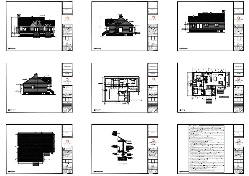 plans construction maison plain-pied farmhouse détaillés