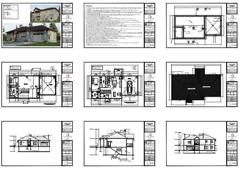 plans techniques maison construction rez-de-jardin garage