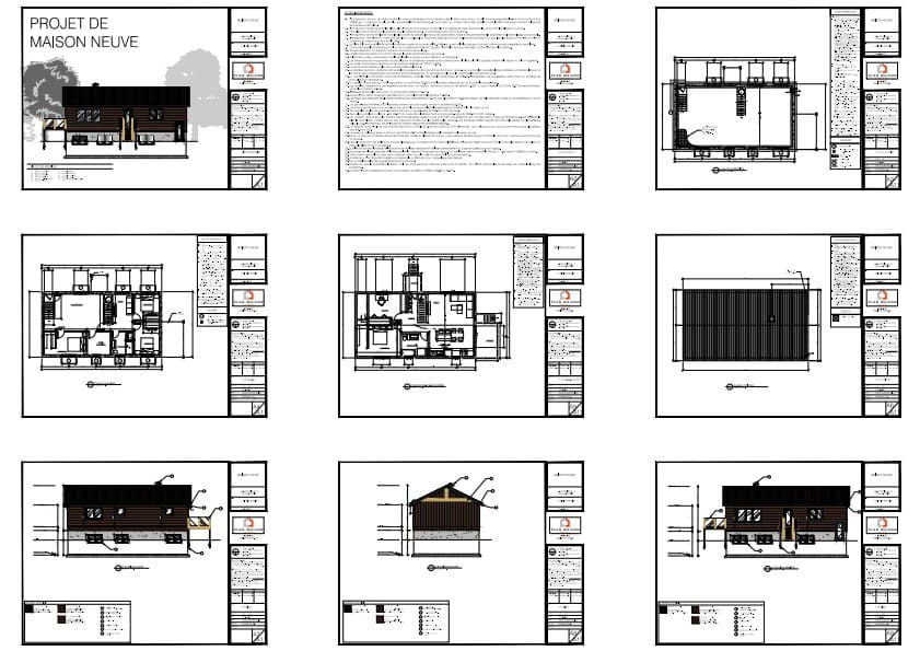 élévations et coupes maison moderne plans architecture