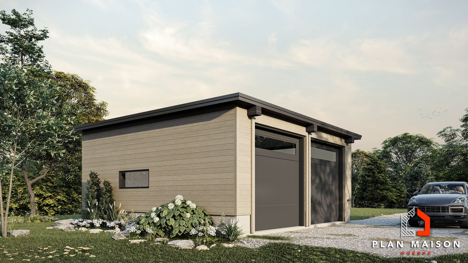 Plan de garage double - Extérieur avant