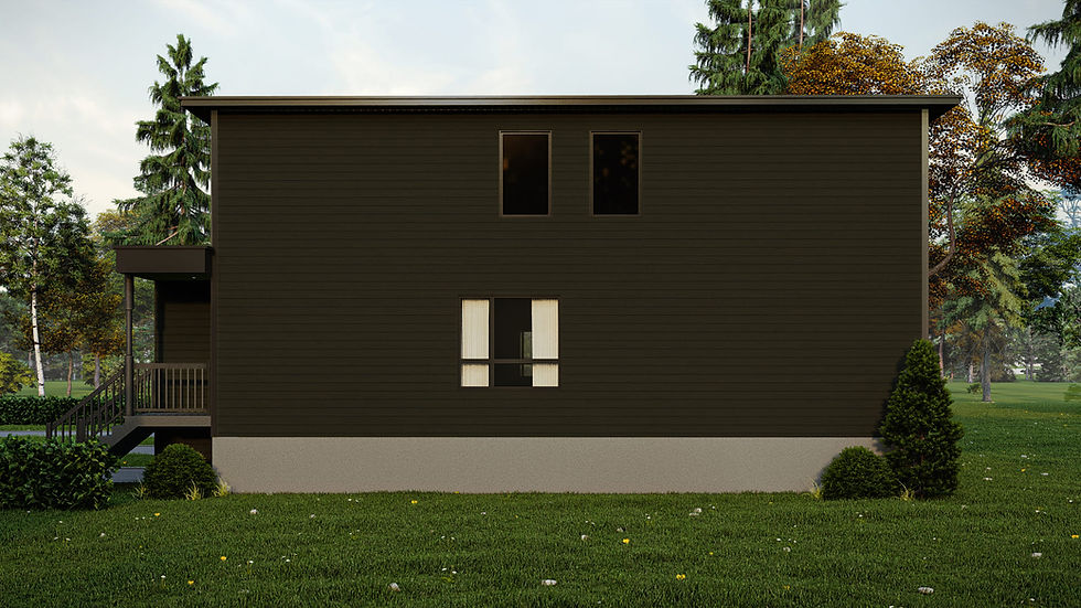 Plan de triplex contemporain 3 logements - Extérieur gauche