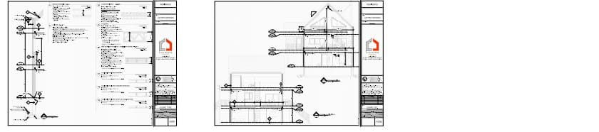 Détails de construction d’un plan de chalet scandinave avec mezzanine