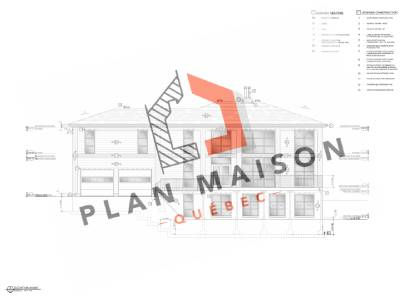 Chalet en bois design - plan d'élévation avant