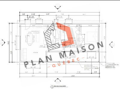 Chalet en bois sur mesure - plan du rez-de-chaussée