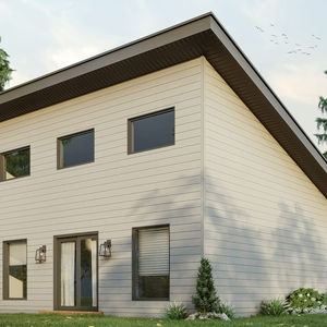 Vue extérieure latérale d’une micro habitation moderne