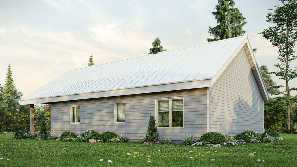 maison champêtre terrasse arrière toiture deux versants