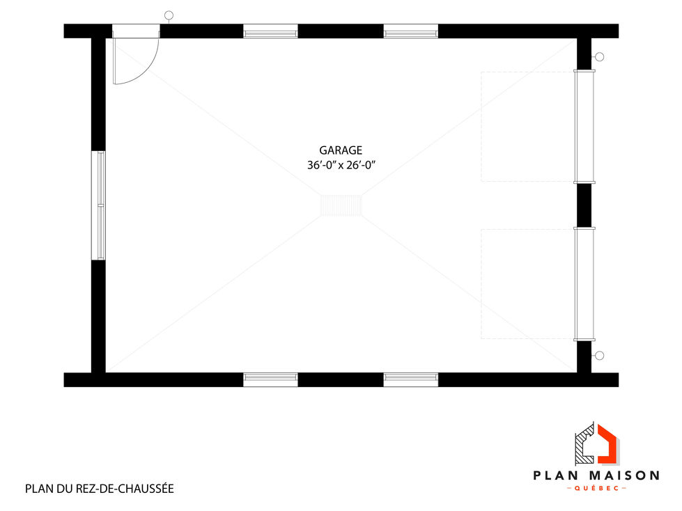 plan garage double espace ouvert polyvalent
