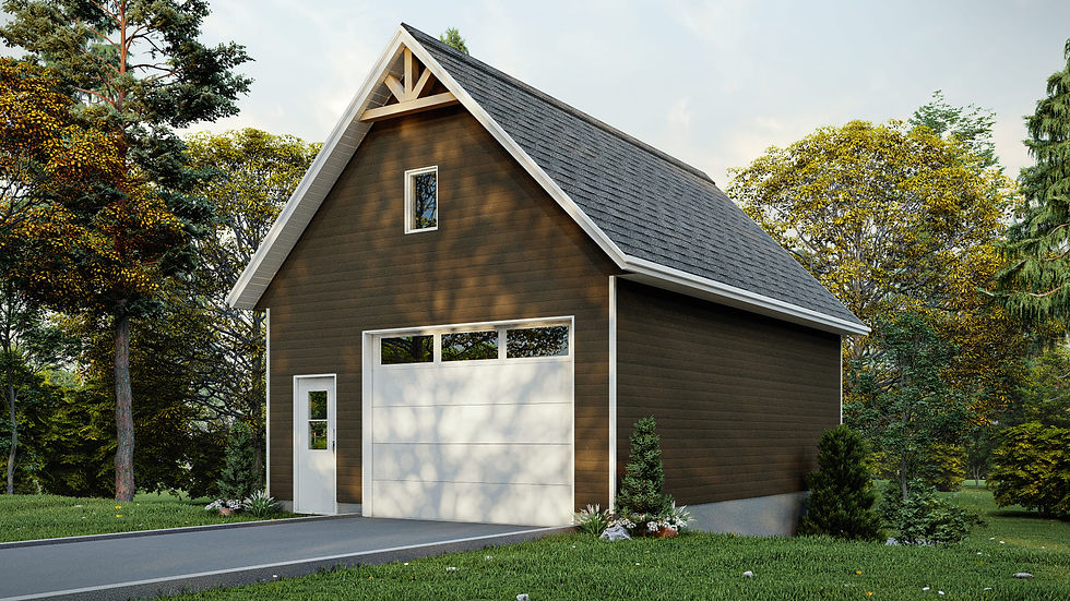 Plan de garage double avec rez-de-jardin - Extérieur avant