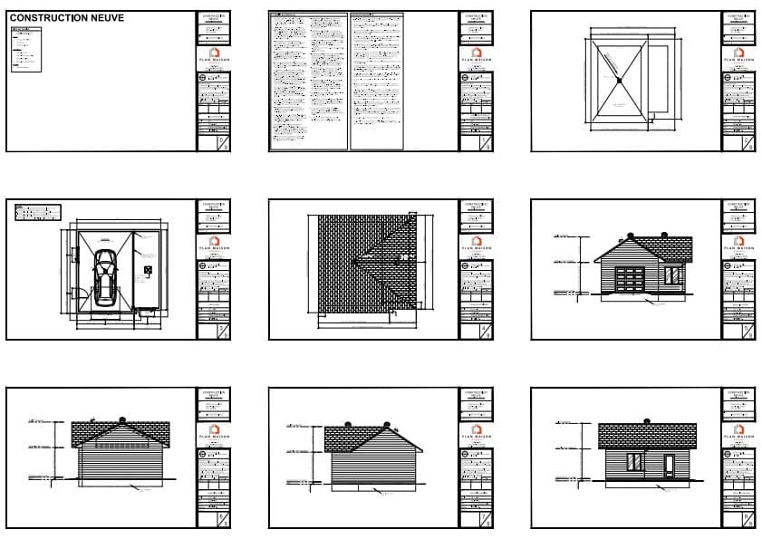 plans techniques plan de garage détaché 1 voiture avec rangement