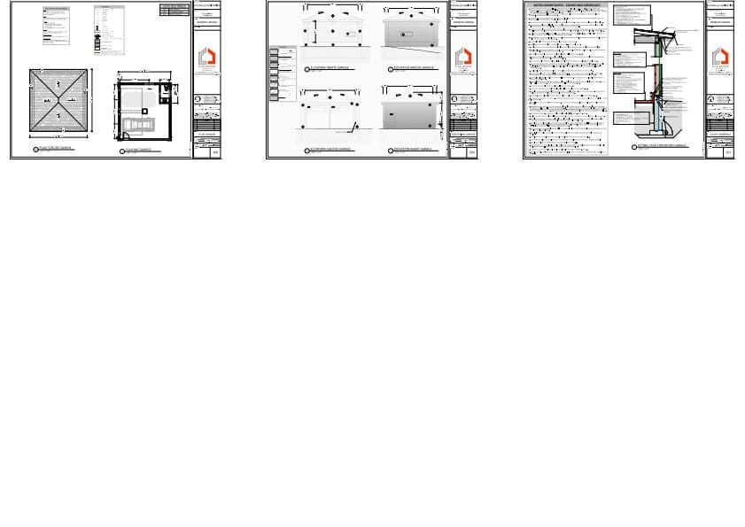 plan technique garage double moderne avec salle d’eau