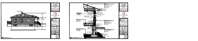 Coupe technique de maison contemporaine de plain-pied avec sous-sol aménagé