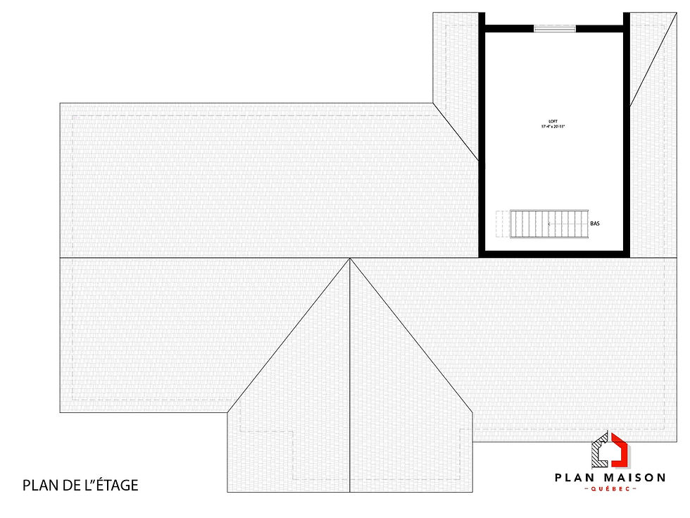 Miniature : Plan de maison avec garage sur le côté - Plan de l'étage