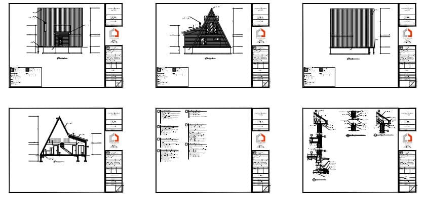 plan de maison A-frame avec mezzanine coupe structure architecture