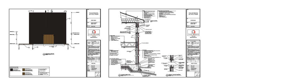 Coupe technique de mur et fondation d’une résidence A-frame.